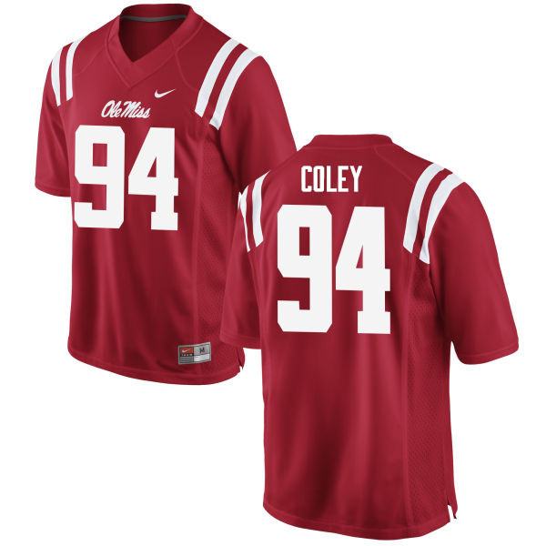 Men #94 James Coley Ole Miss Rebels College Football Jerseys Sale-Red - Click Image to Close